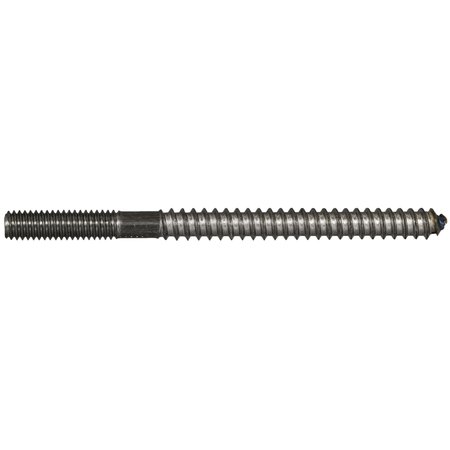 Midwest Fastener Hanger Bolt, 5/16 in Thread to 5/16"-18 Thread, 4 1/2 in, Steel, Plain Finish, 15 PK 68444